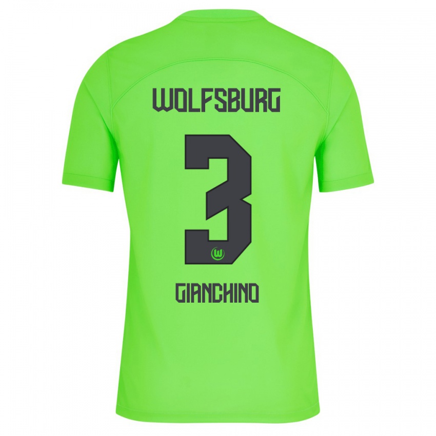 Niño Camiseta Michele Gianchino #3 Verde 1ª Equipación 2023/24 La Camisa