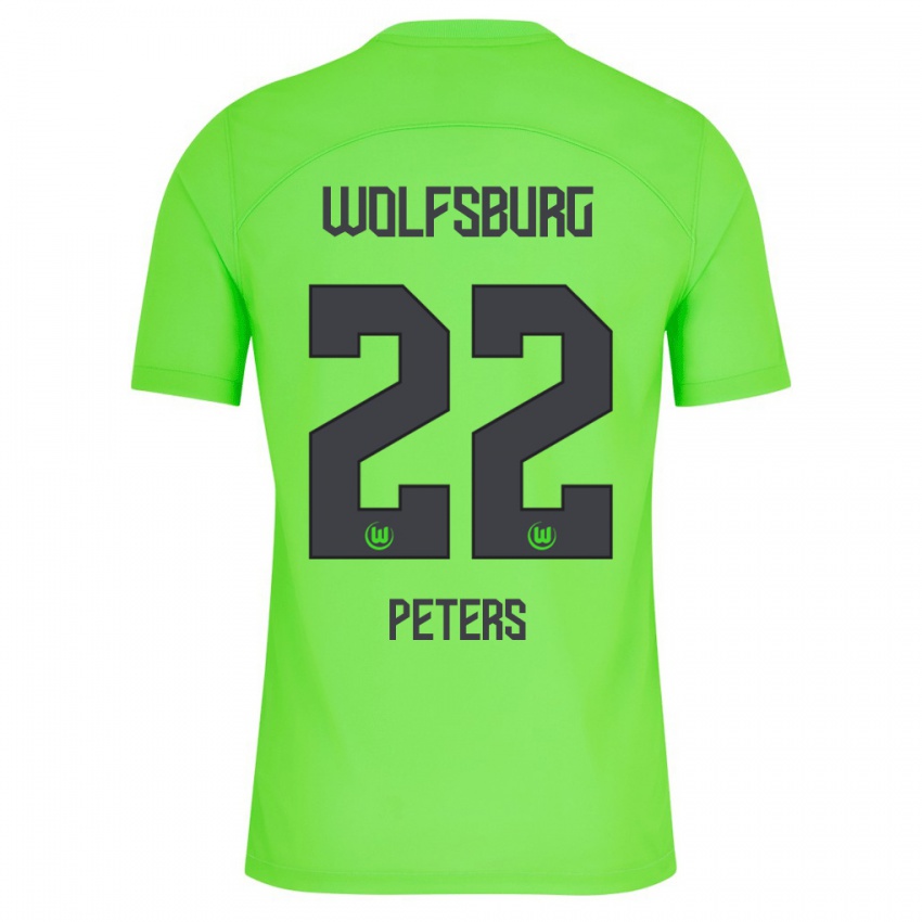 Niño Camiseta Laurin Peters #22 Verde 1ª Equipación 2023/24 La Camisa