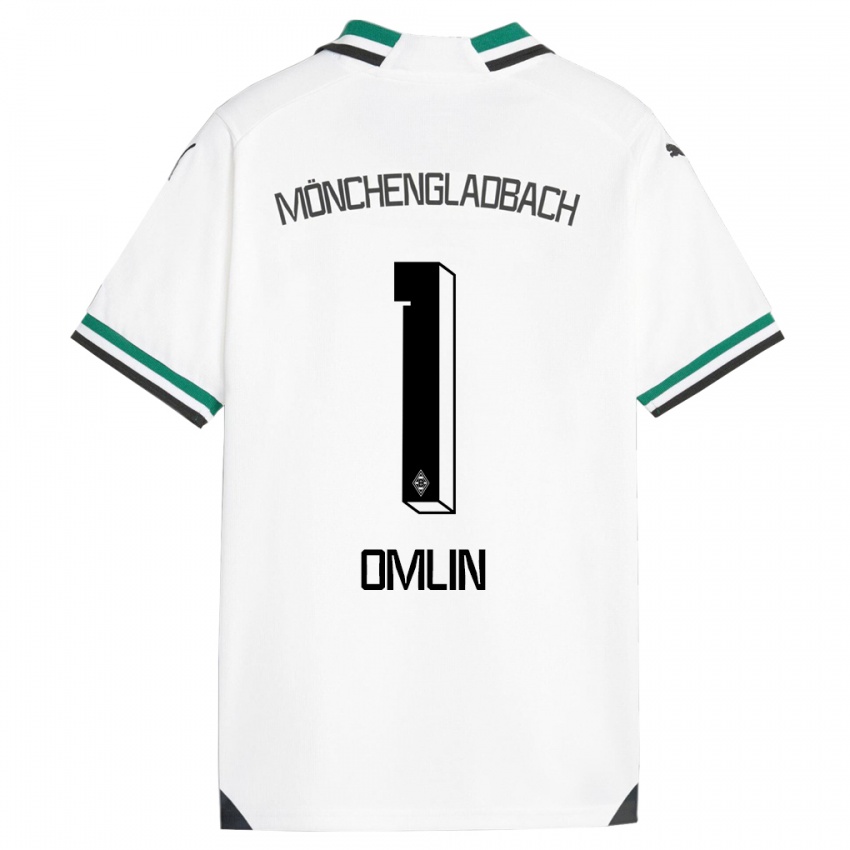 Niño Camiseta Jonas Omlin #1 Blanco Verde 1ª Equipación 2023/24 La Camisa