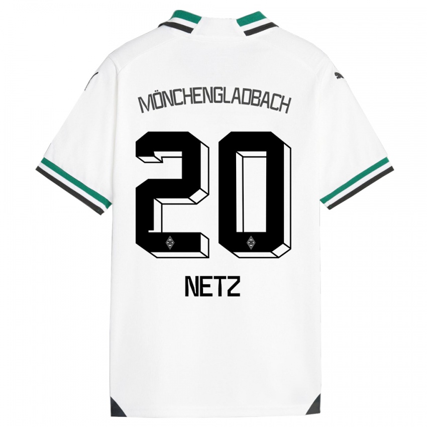 Niño Camiseta Luca Netz #20 Blanco Verde 1ª Equipación 2023/24 La Camisa