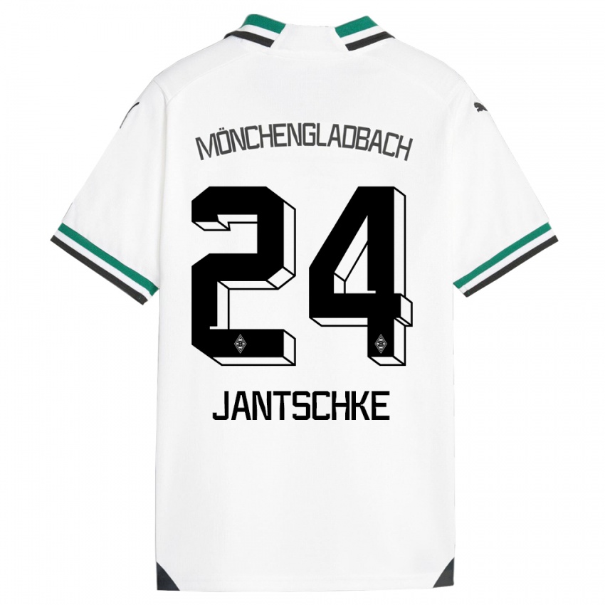 Niño Camiseta Tony Jantschke #24 Blanco Verde 1ª Equipación 2023/24 La Camisa