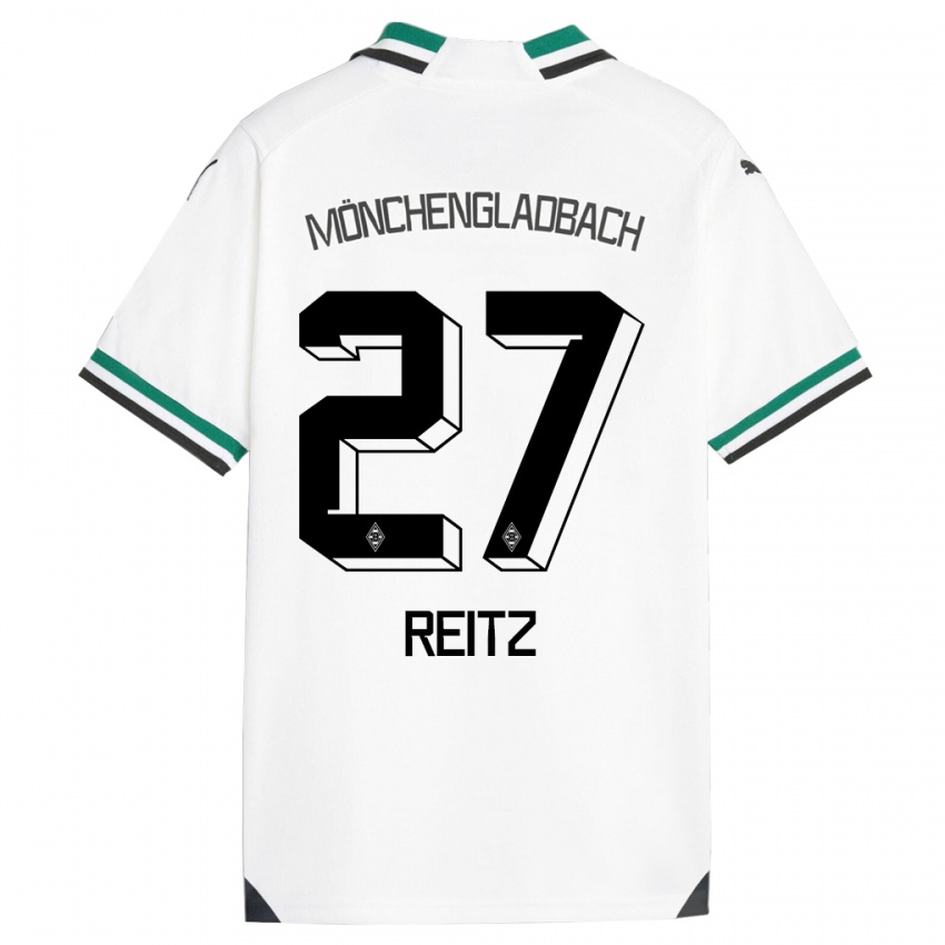 Niño Camiseta Rocco Reitz #27 Blanco Verde 1ª Equipación 2023/24 La Camisa