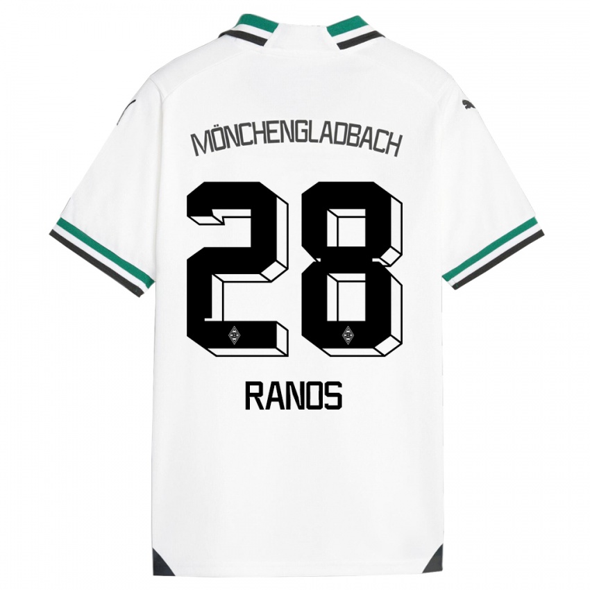 Niño Camiseta Grant-Leon Ranos #28 Blanco Verde 1ª Equipación 2023/24 La Camisa