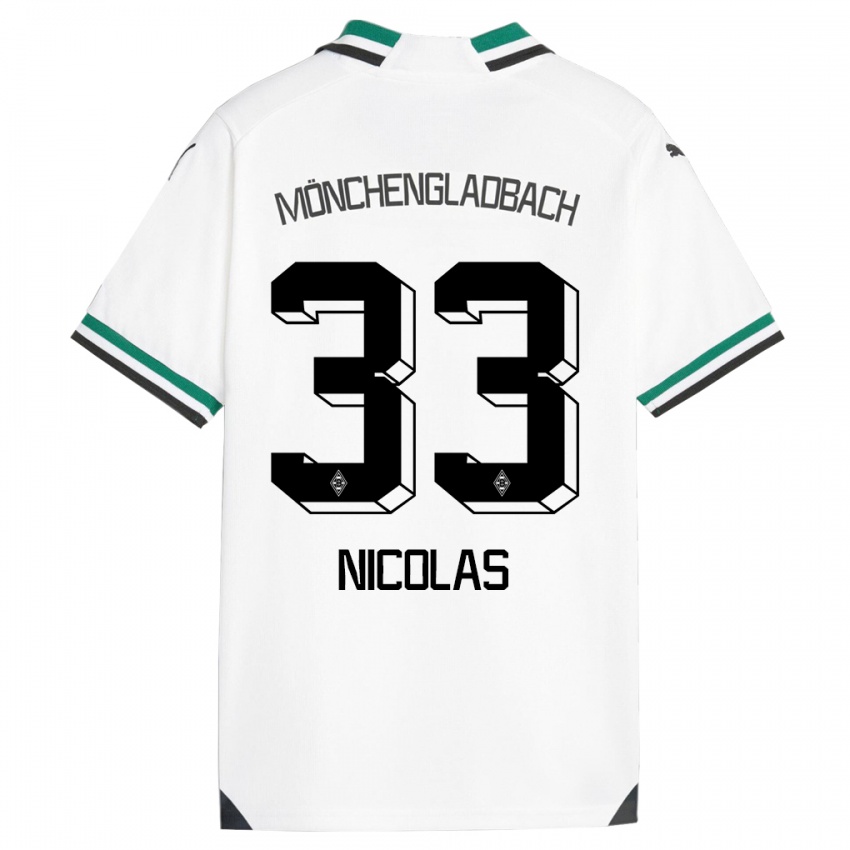 Niño Camiseta Moritz Nicolas #33 Blanco Verde 1ª Equipación 2023/24 La Camisa