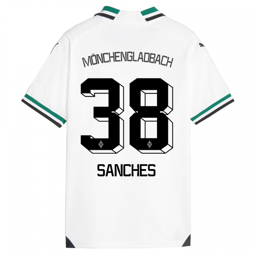 Niño Camiseta Yvandro Borges Sanches #38 Blanco Verde 1ª Equipación 2023/24 La Camisa