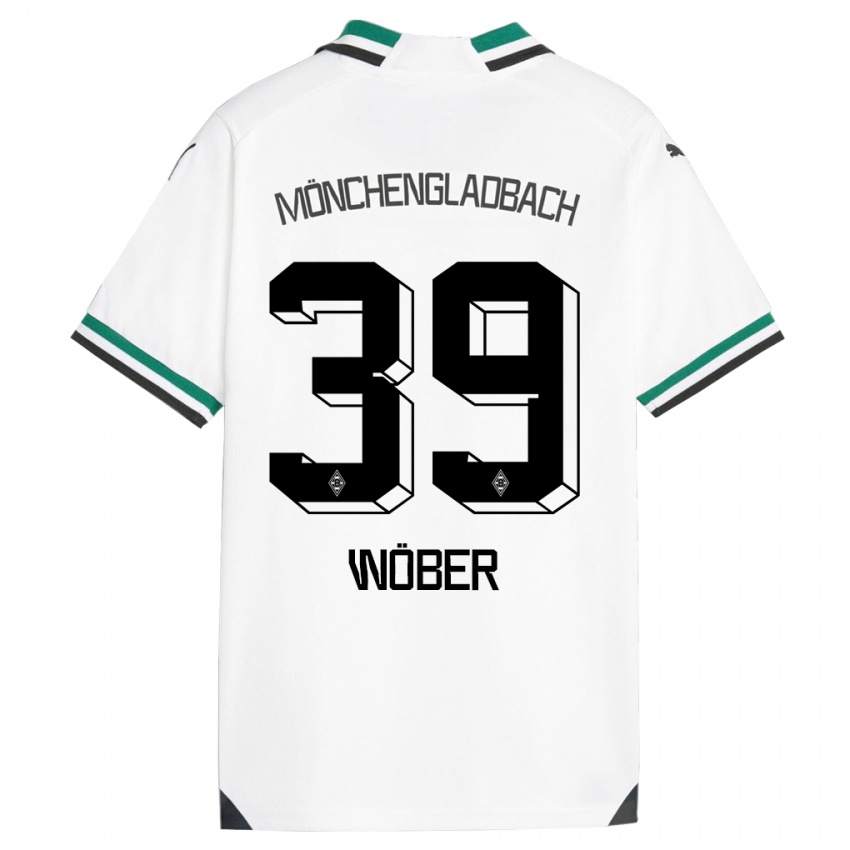 Niño Camiseta Maximilian Wöber #39 Blanco Verde 1ª Equipación 2023/24 La Camisa