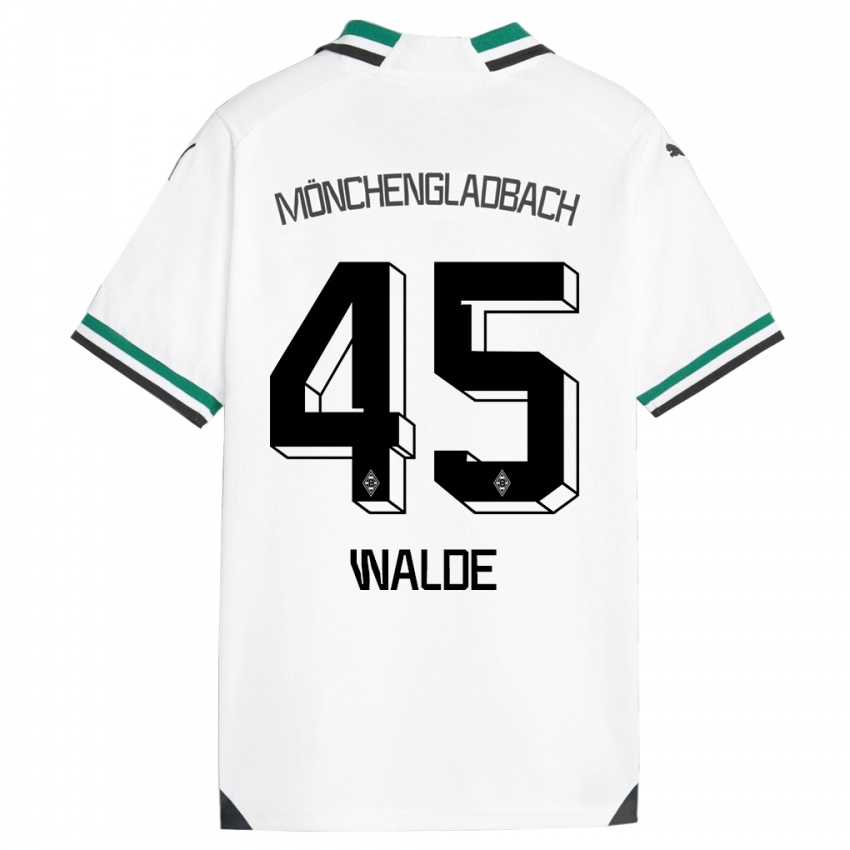 Niño Camiseta Simon Walde #45 Blanco Verde 1ª Equipación 2023/24 La Camisa