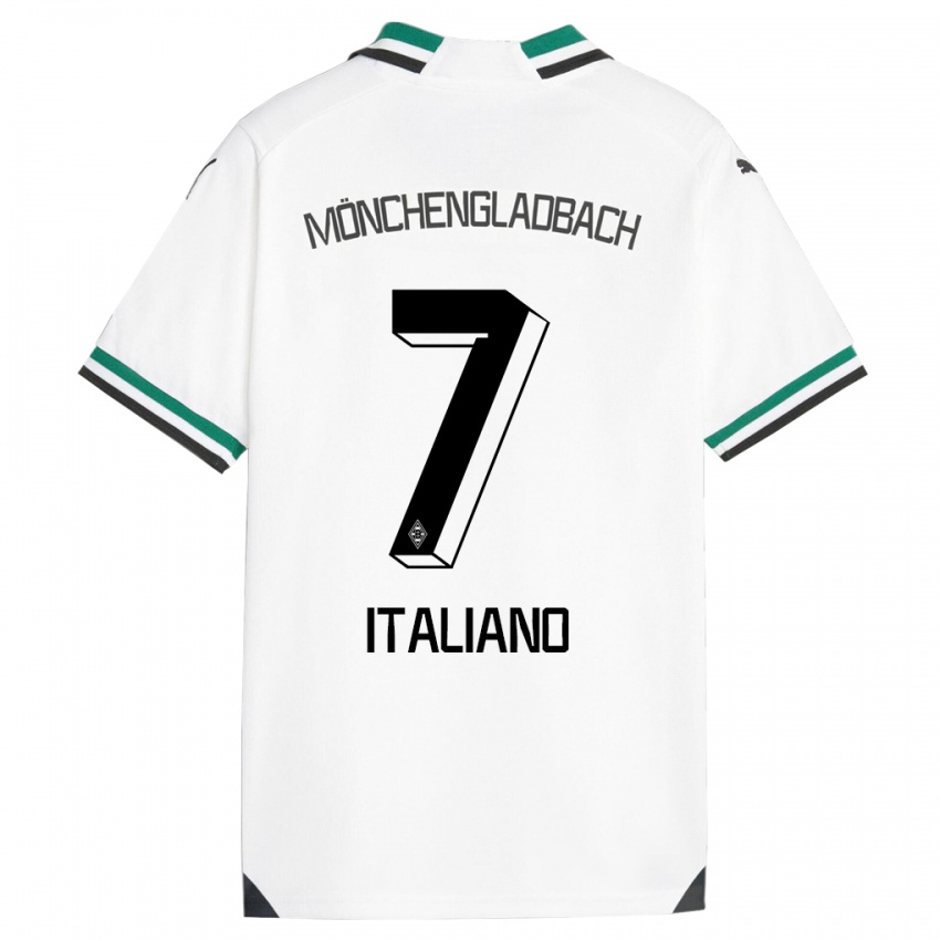 Niño Camiseta Jacob Italiano #7 Blanco Verde 1ª Equipación 2023/24 La Camisa