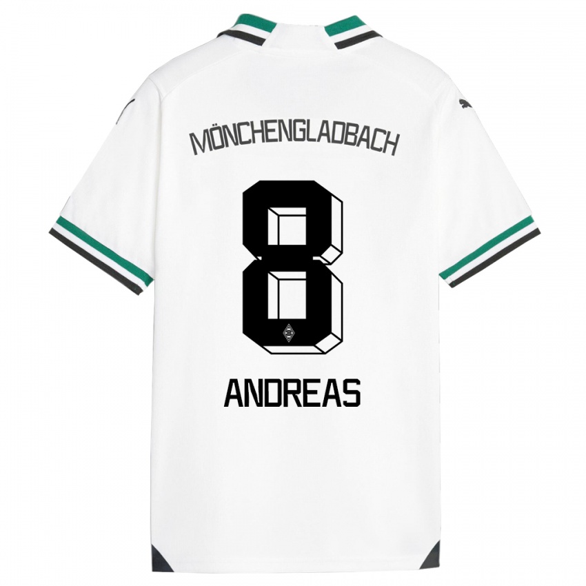 Niño Camiseta Noah Andreas #8 Blanco Verde 1ª Equipación 2023/24 La Camisa