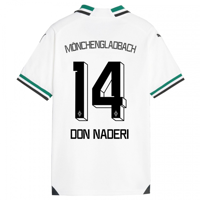 Niño Camiseta Ryan Don Naderi #14 Blanco Verde 1ª Equipación 2023/24 La Camisa