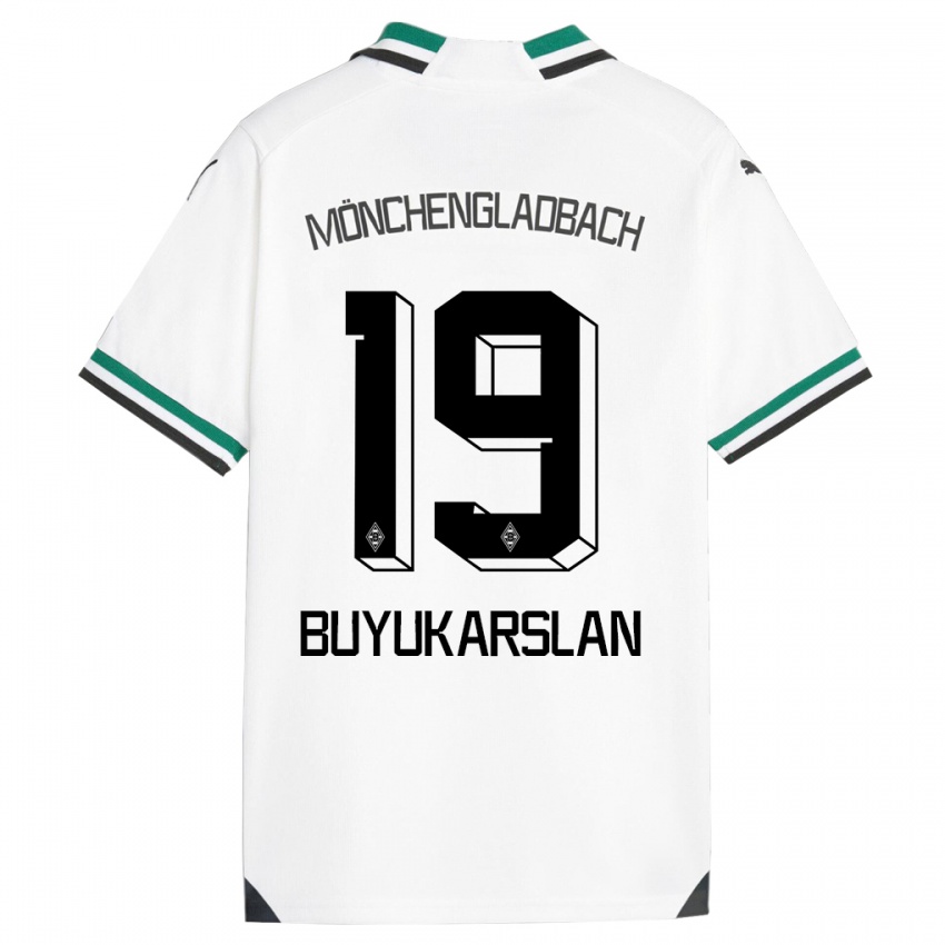 Niño Camiseta Oguzcan Büyükarslan #19 Blanco Verde 1ª Equipación 2023/24 La Camisa