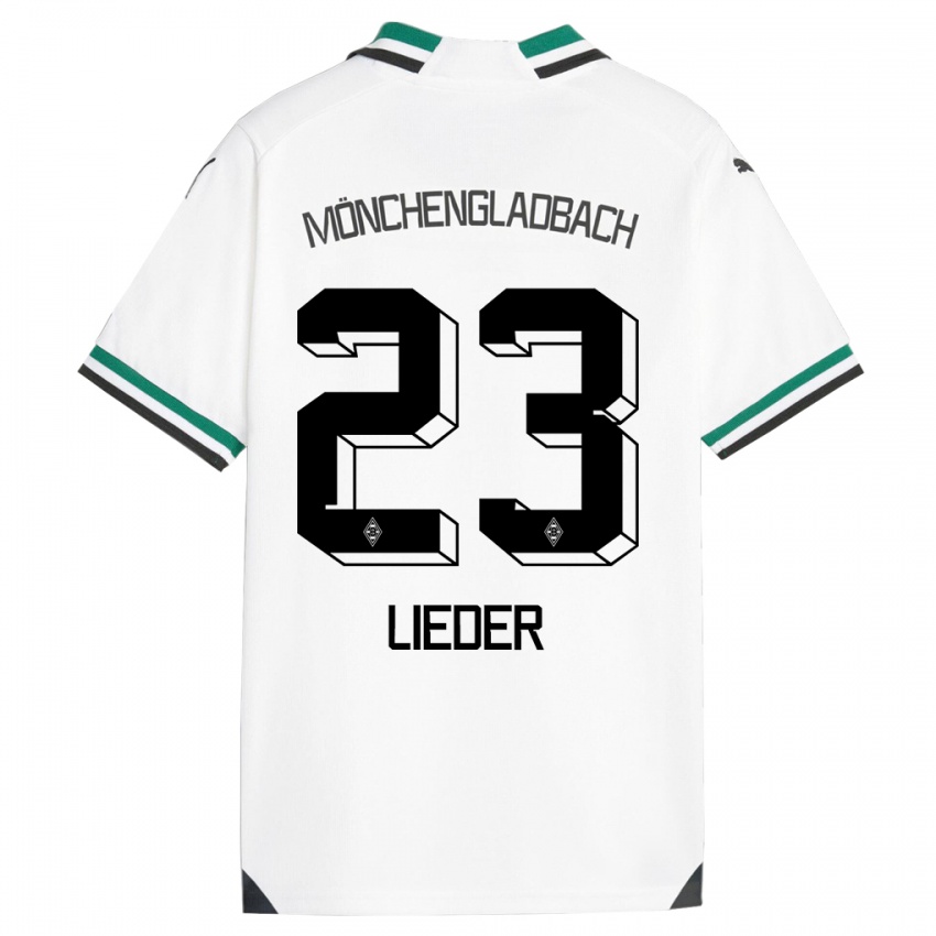 Niño Camiseta Michel Lieder #23 Blanco Verde 1ª Equipación 2023/24 La Camisa