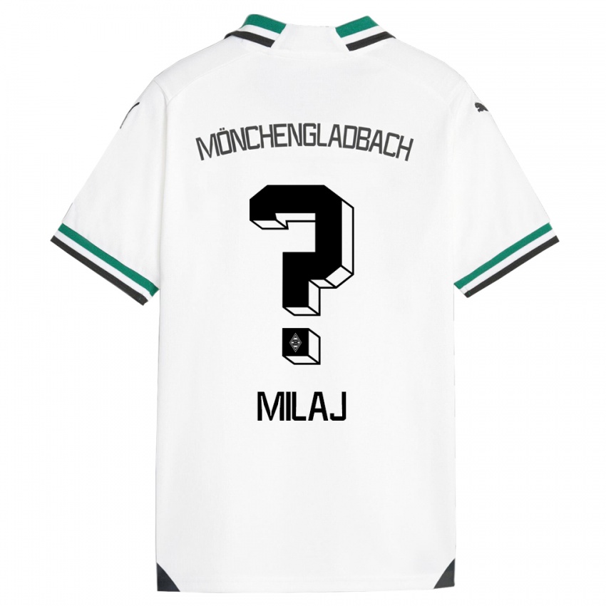 Niño Camiseta Adonis Milaj #0 Blanco Verde 1ª Equipación 2023/24 La Camisa