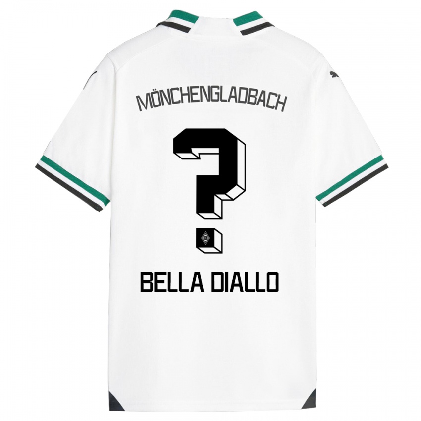 Niño Camiseta Oumar Bella Diallo #0 Blanco Verde 1ª Equipación 2023/24 La Camisa