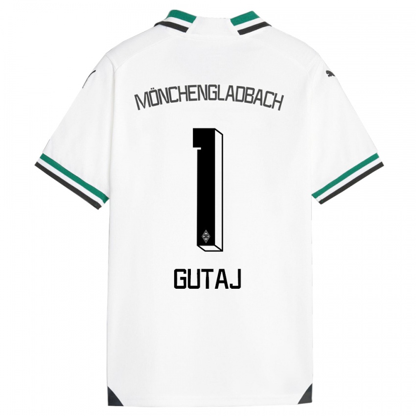 Niño Camiseta Lindsay Gutaj #1 Blanco Verde 1ª Equipación 2023/24 La Camisa
