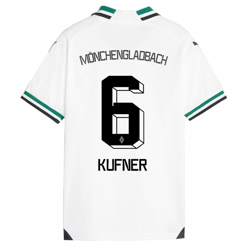 Niño Camiseta Anne-Catherine Kufner #6 Blanco Verde 1ª Equipación 2023/24 La Camisa
