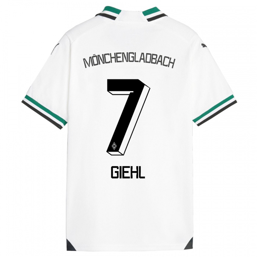 Niño Camiseta Madita Giehl #7 Blanco Verde 1ª Equipación 2023/24 La Camisa