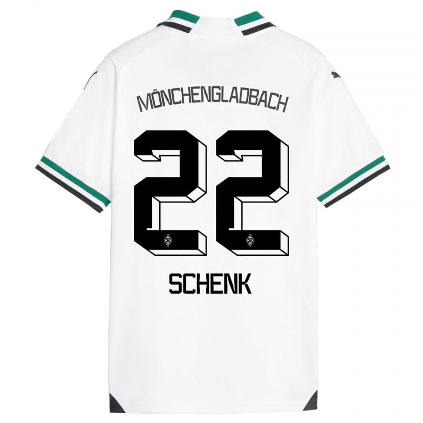 Niño Camiseta Isabel Schenk #22 Blanco Verde 1ª Equipación 2023/24 La Camisa
