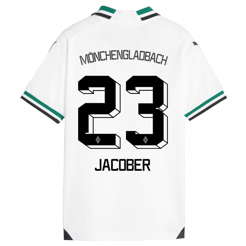 Niño Camiseta Magdalena Jacober #23 Blanco Verde 1ª Equipación 2023/24 La Camisa