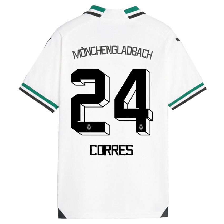 Niño Camiseta Carolin Corres #24 Blanco Verde 1ª Equipación 2023/24 La Camisa