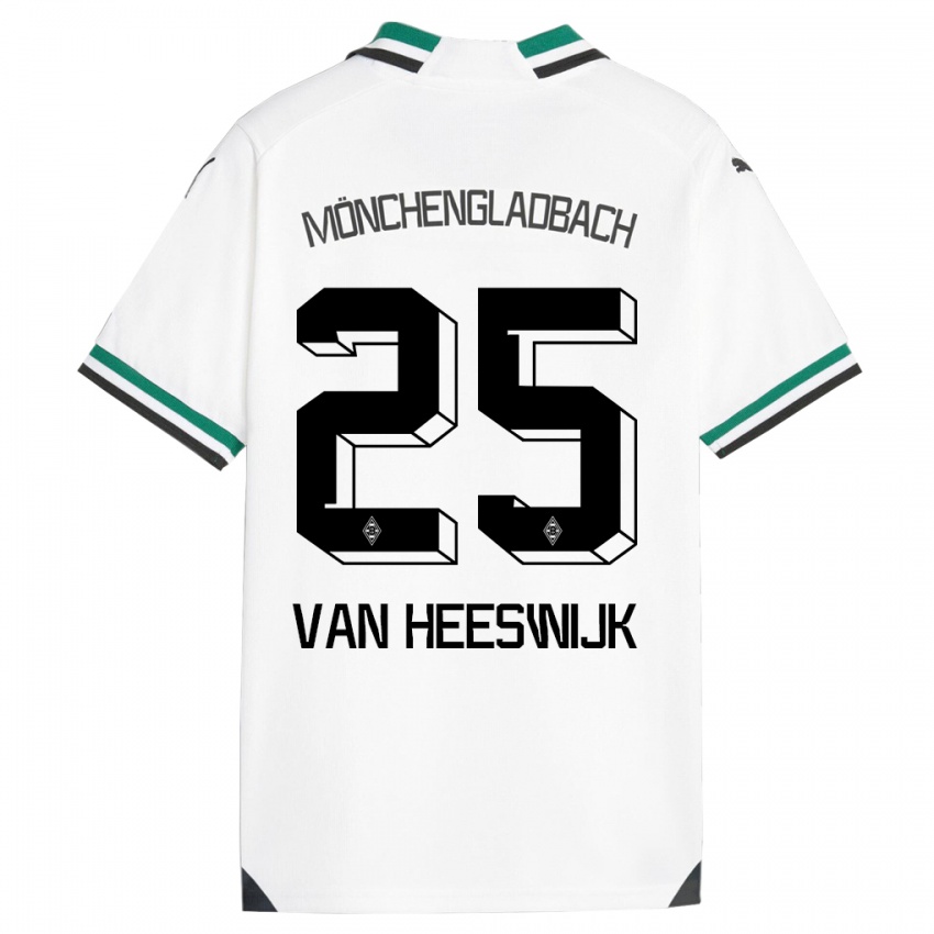 Niño Camiseta Amber Van Heeswijk #25 Blanco Verde 1ª Equipación 2023/24 La Camisa