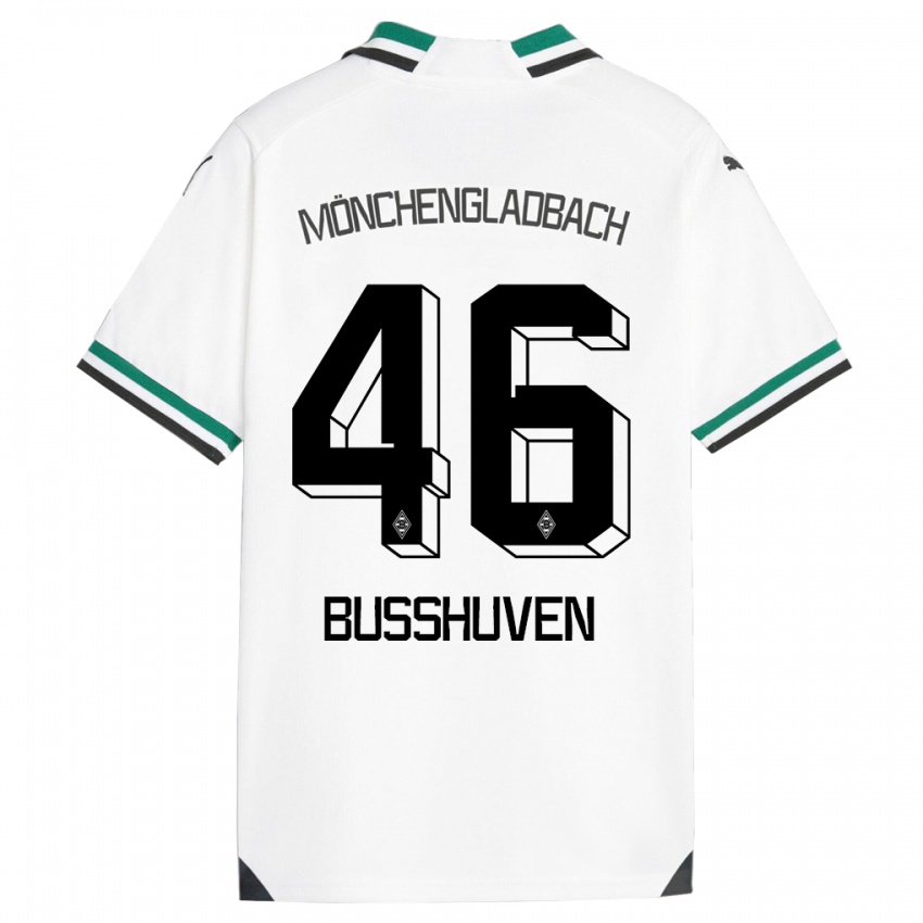 Niño Camiseta Alina Busshuven #46 Blanco Verde 1ª Equipación 2023/24 La Camisa