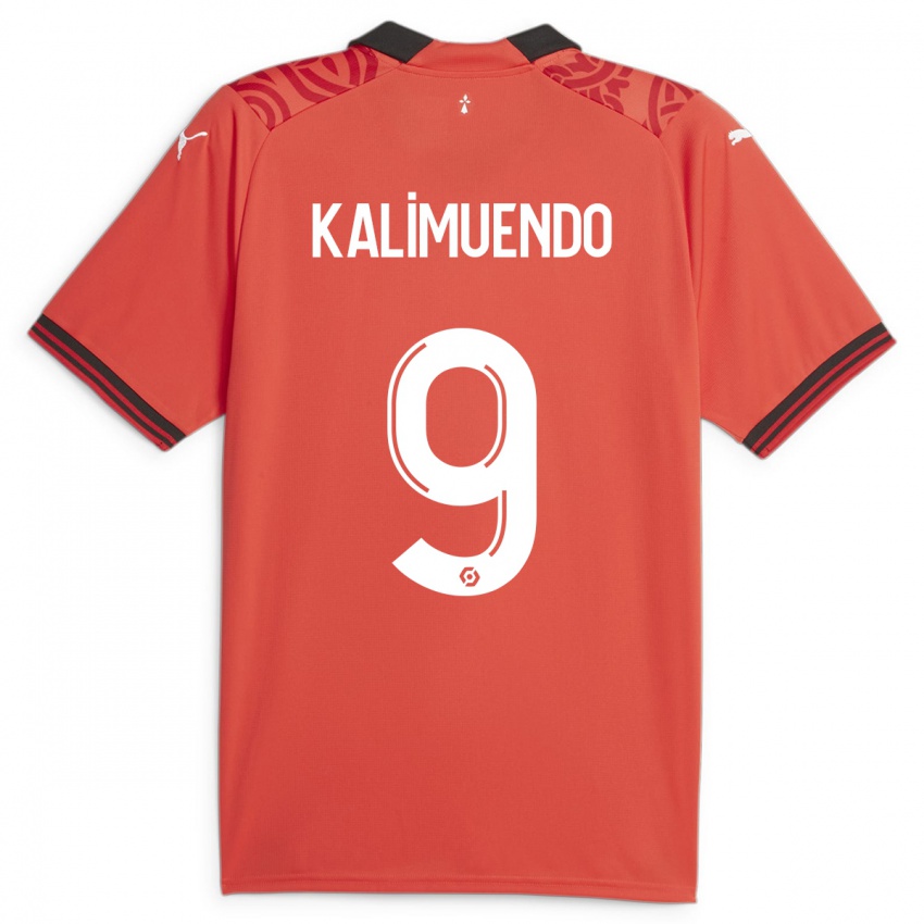 Niño Camiseta Arnaud Kalimuendo #9 Rojo 1ª Equipación 2023/24 La Camisa