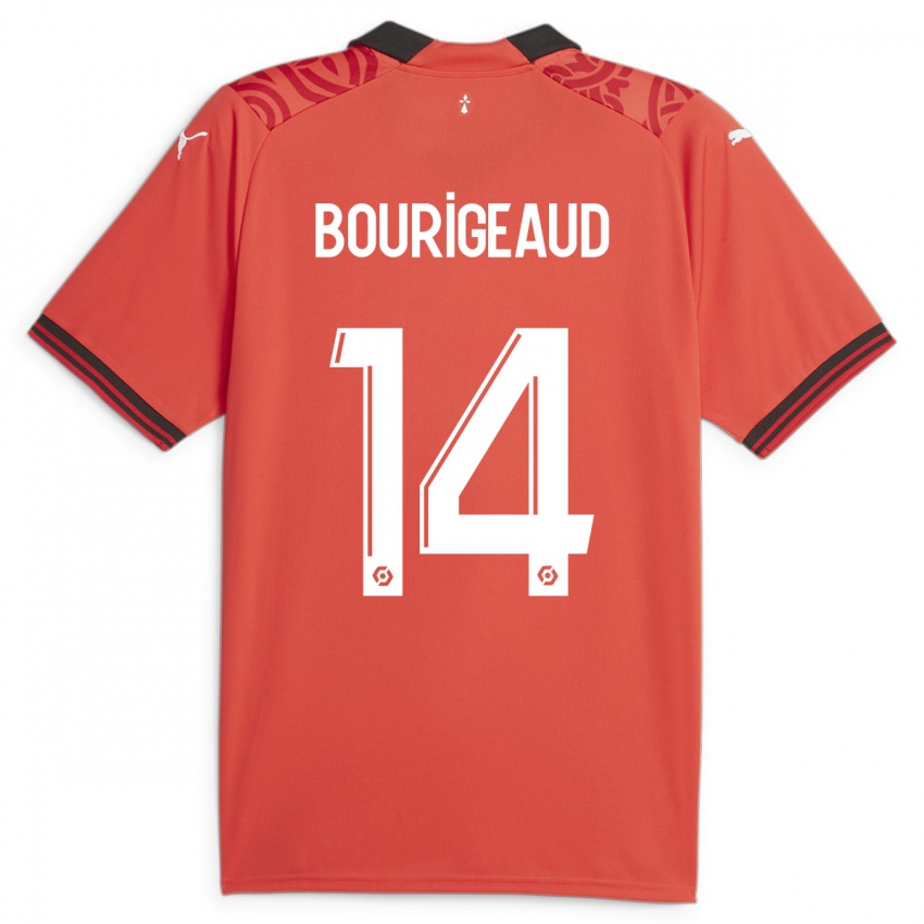 Niño Camiseta Benjamin Bourigeaud #14 Rojo 1ª Equipación 2023/24 La Camisa