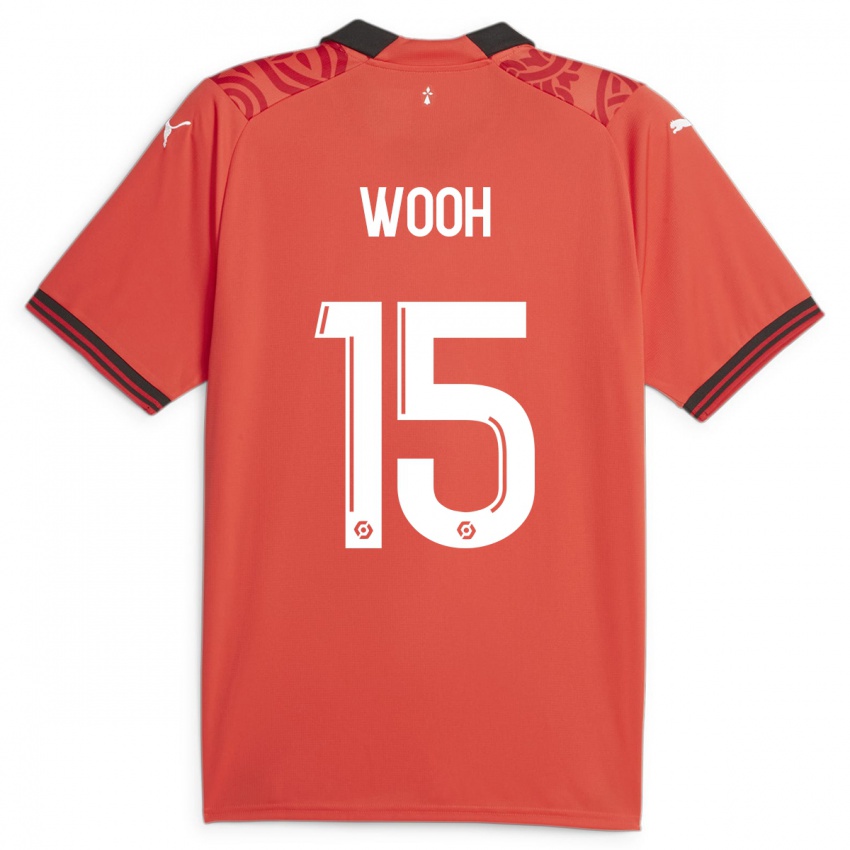 Niño Camiseta Christopher Wooh #15 Rojo 1ª Equipación 2023/24 La Camisa