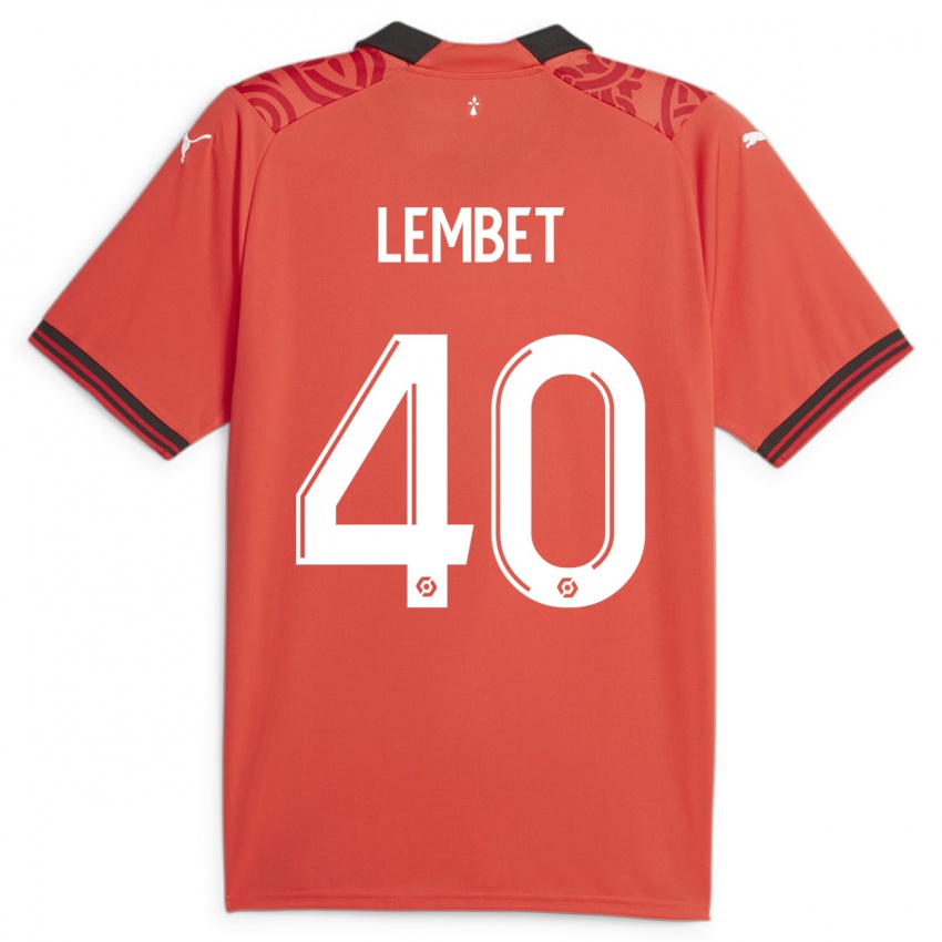 Niño Camiseta Geoffrey Lembet #40 Rojo 1ª Equipación 2023/24 La Camisa