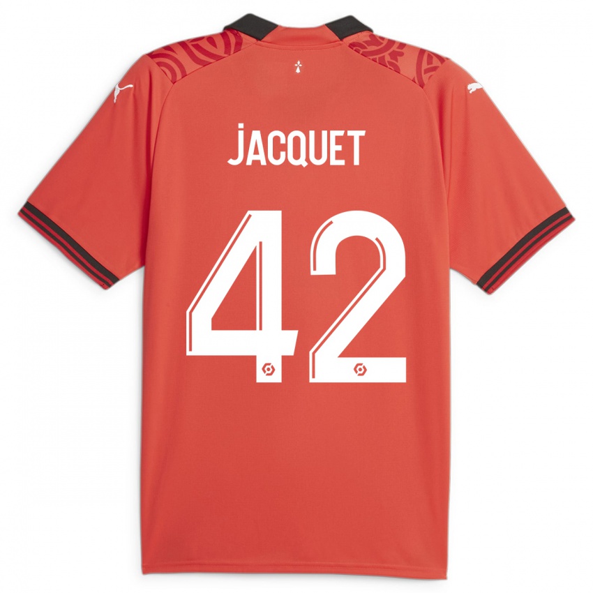 Niño Camiseta Jérémy Jacquet #42 Rojo 1ª Equipación 2023/24 La Camisa