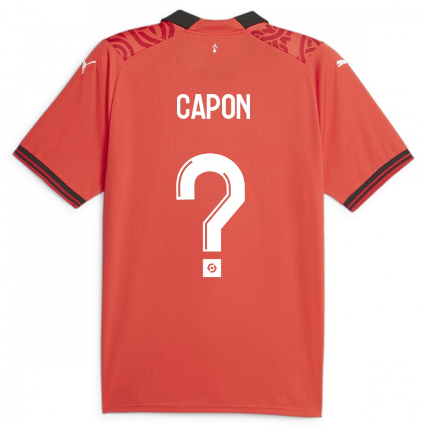 Niño Camiseta José Capon #0 Rojo 1ª Equipación 2023/24 La Camisa