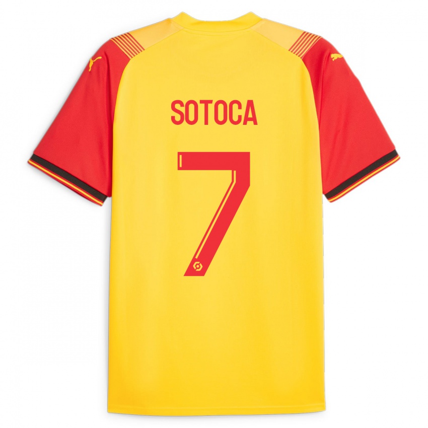 Niño Camiseta Florian Sotoca #7 Amarillo 1ª Equipación 2023/24 La Camisa