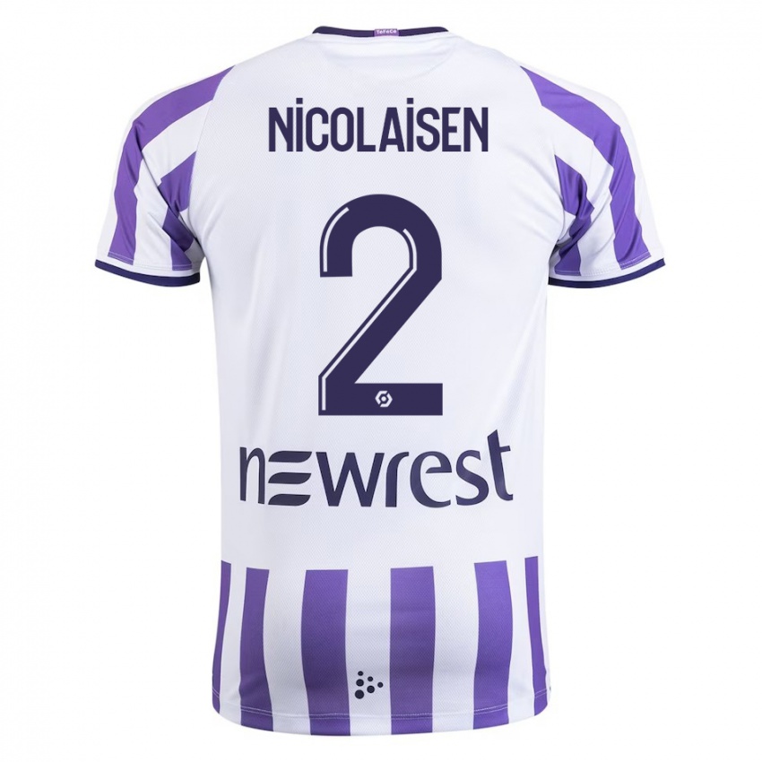 Niño Camiseta Rasmus Nicolaisen #2 Blanco 1ª Equipación 2023/24 La Camisa