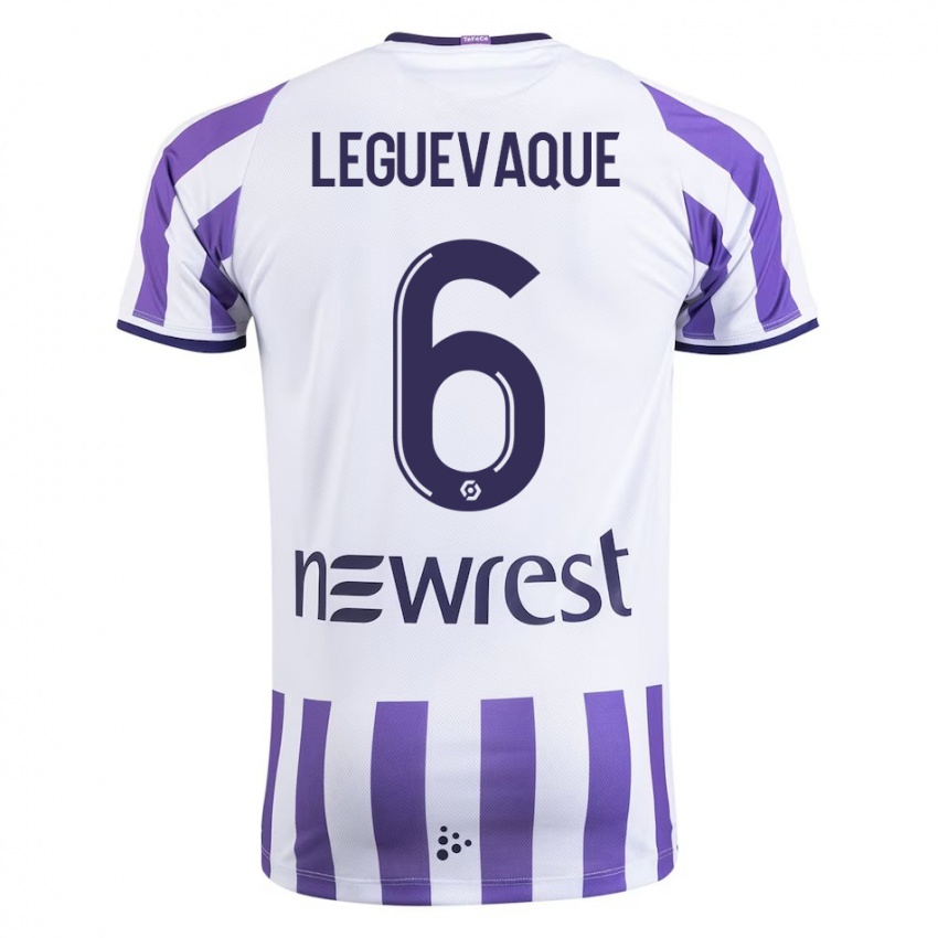 Niño Camiseta Laurie Leguevaque #6 Blanco 1ª Equipación 2023/24 La Camisa