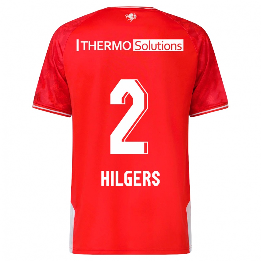 Niño Camiseta Mees Hilgers #2 Rojo 1ª Equipación 2023/24 La Camisa