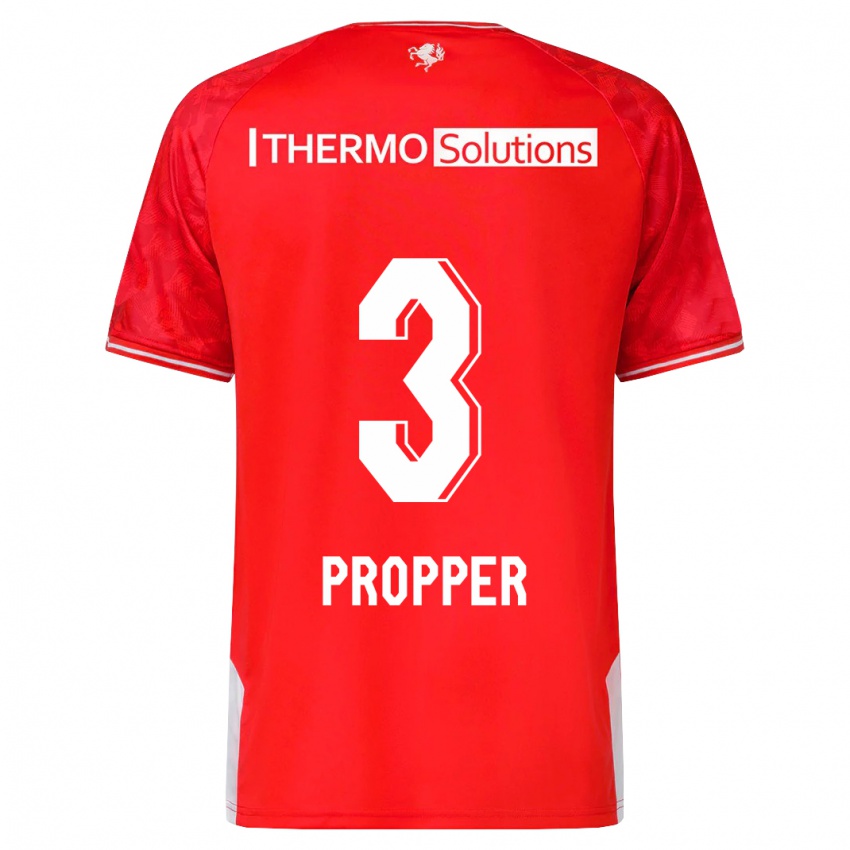 Niño Camiseta Robin Pröpper #3 Rojo 1ª Equipación 2023/24 La Camisa