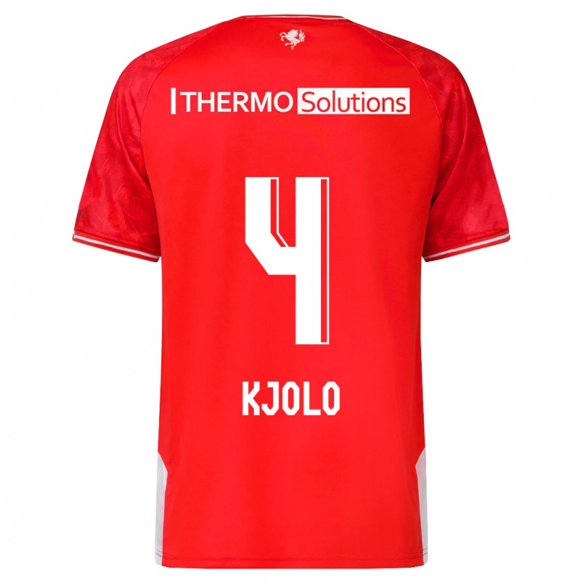 Niño Camiseta Mathias Kjølø #4 Rojo 1ª Equipación 2023/24 La Camisa