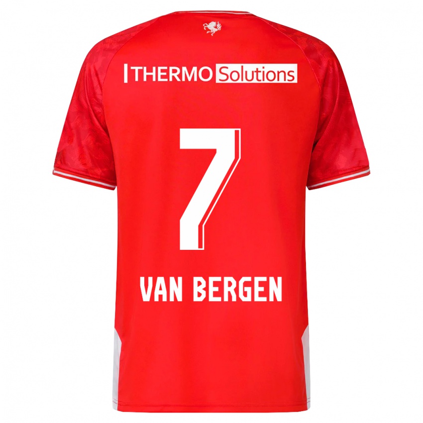 Niño Camiseta Mitchell Van Bergen #7 Rojo 1ª Equipación 2023/24 La Camisa