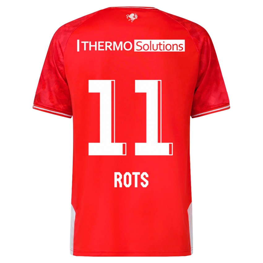 Niño Camiseta Daan Rots #11 Rojo 1ª Equipación 2023/24 La Camisa