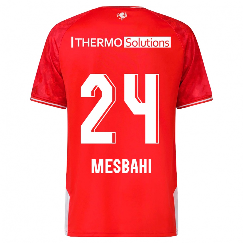 Niño Camiseta Juliën Mesbahi #24 Rojo 1ª Equipación 2023/24 La Camisa