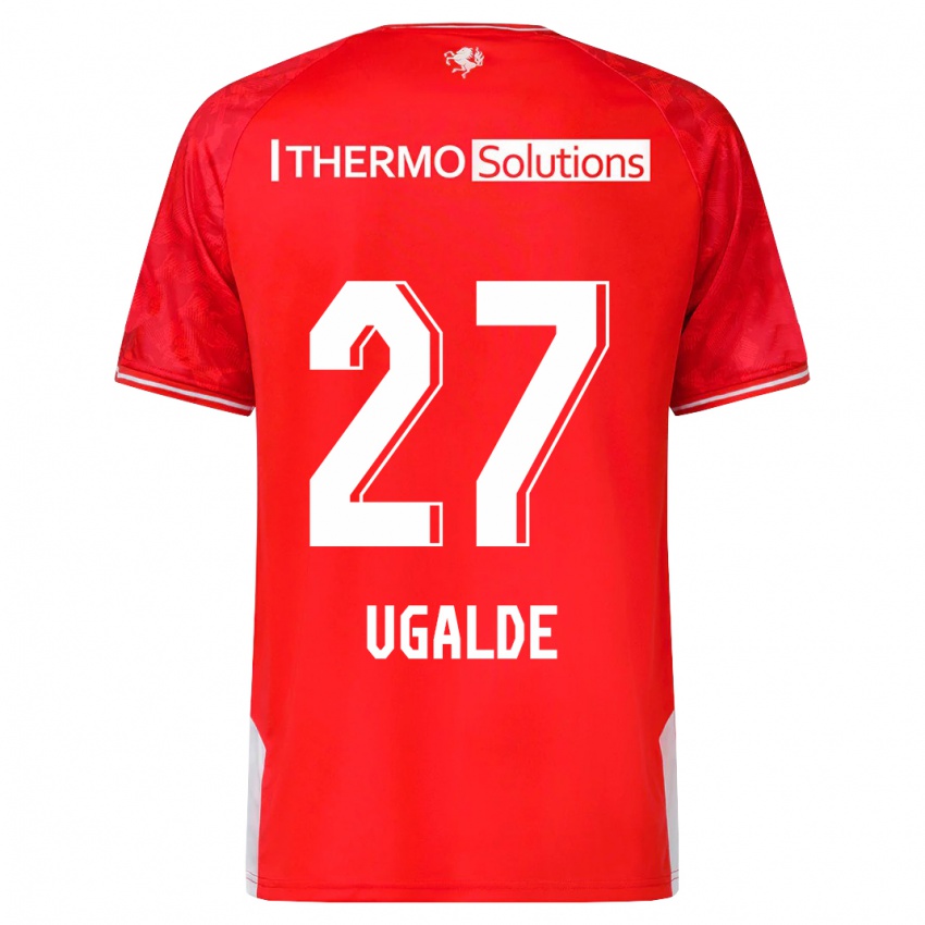 Niño Camiseta Manfred Ugalde #27 Rojo 1ª Equipación 2023/24 La Camisa