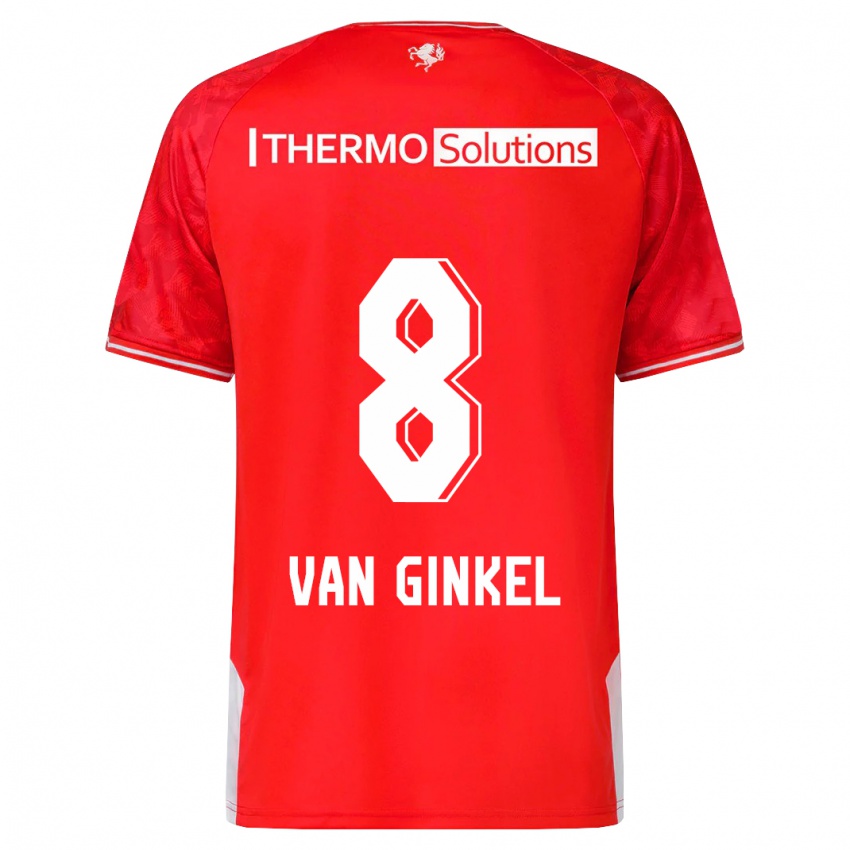 Niño Camiseta Danique Van Ginkel #8 Rojo 1ª Equipación 2023/24 La Camisa
