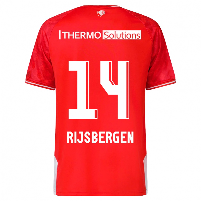 Niño Camiseta Liz Rijsbergen #14 Rojo 1ª Equipación 2023/24 La Camisa