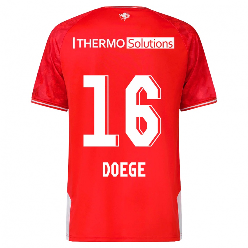 Niño Camiseta Leonie Doege #16 Rojo 1ª Equipación 2023/24 La Camisa