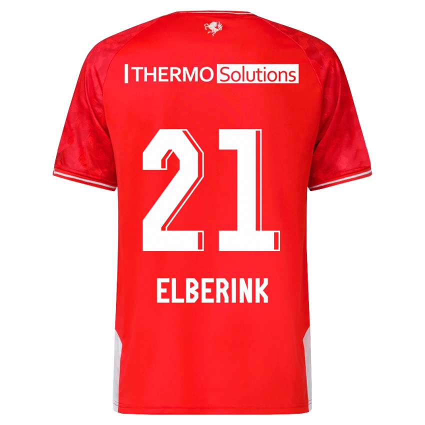 Niño Camiseta Eva Oude Elberink #21 Rojo 1ª Equipación 2023/24 La Camisa