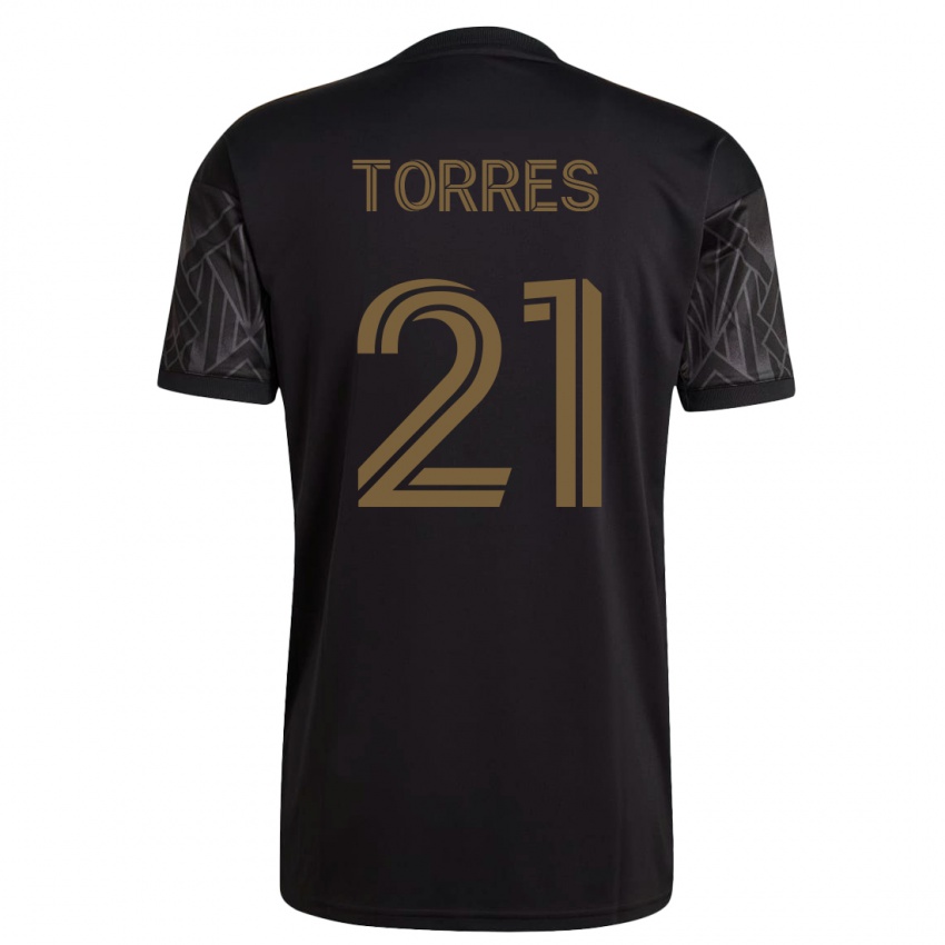 Niño Camiseta Christian Torres #21 Negro 1ª Equipación 2023/24 La Camisa