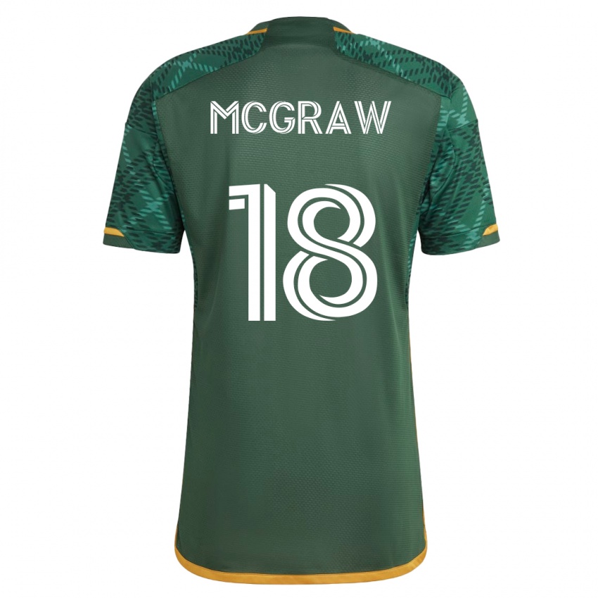 Niño Camiseta Zac Mcgraw #18 Verde 1ª Equipación 2023/24 La Camisa