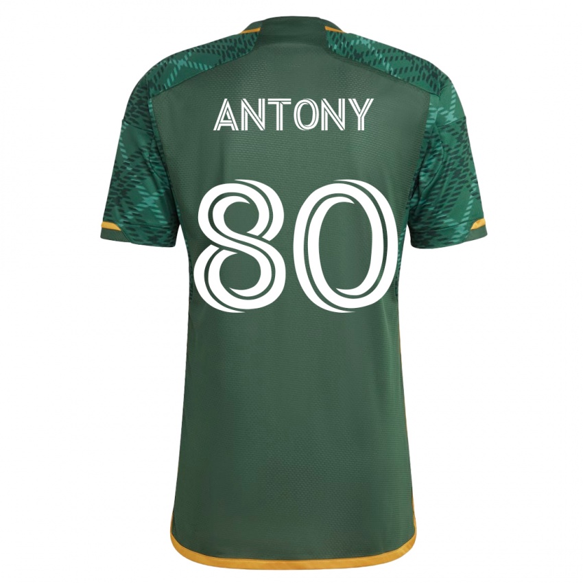 Niño Camiseta Antony #80 Verde 1ª Equipación 2023/24 La Camisa