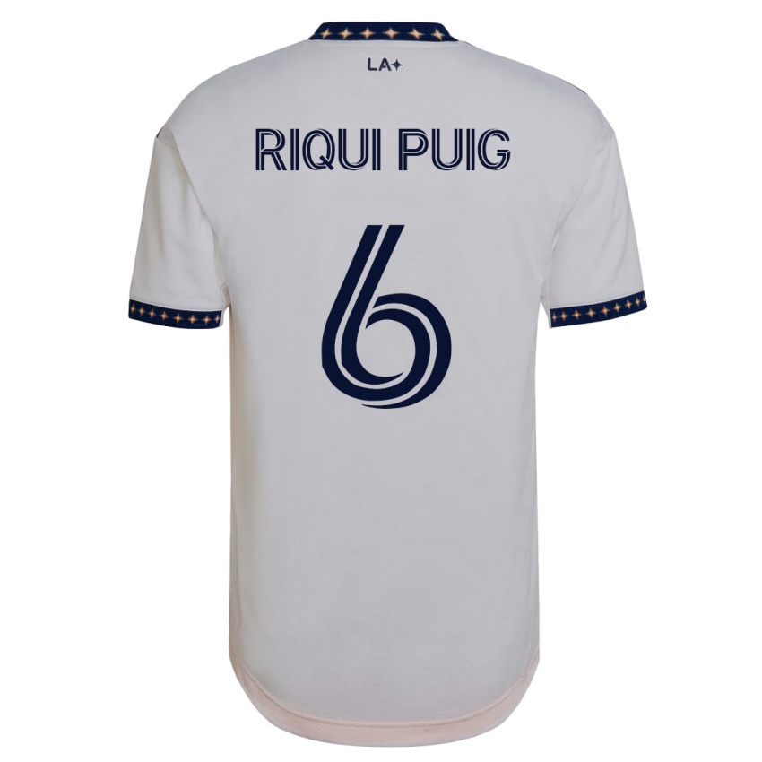 Niño Camiseta Riqui Puig #6 Blanco 1ª Equipación 2023/24 La Camisa